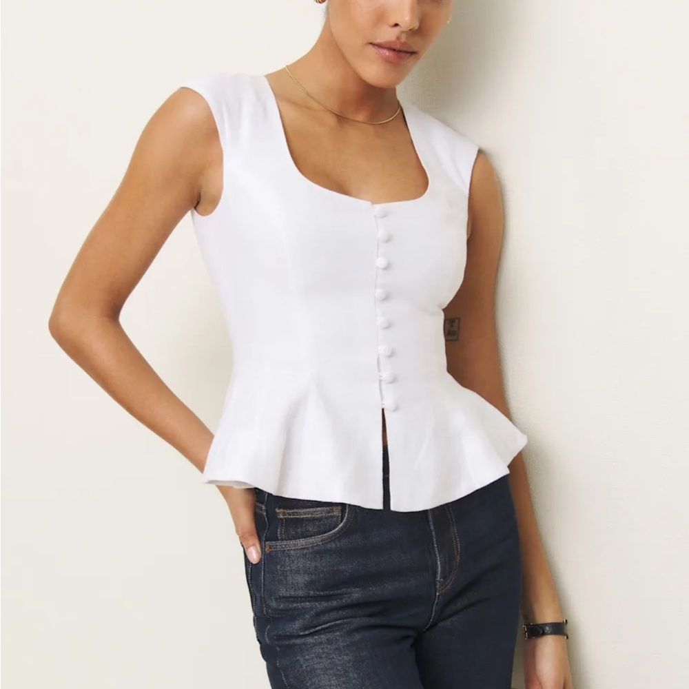 NWT Reformation Paolina Linen Top